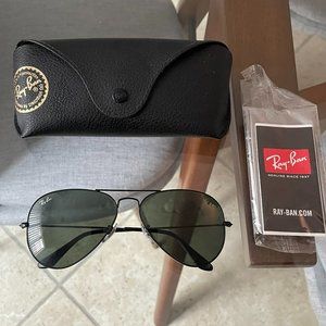 58mm Ray-Ban Aviator Sunglasses - Black